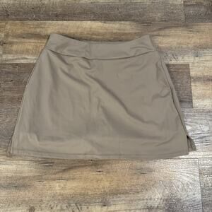 Lou Keith Tennis Skirt Medium Mushroom Brown Preppy Athleisure Activewear